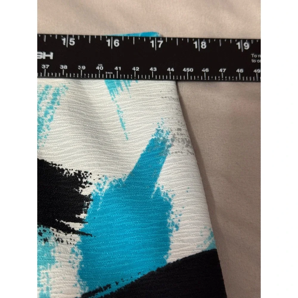Kasper Womens Size‎ 12 Turquoise Abstract Brushstroke Textured Pencil Skirt NWT